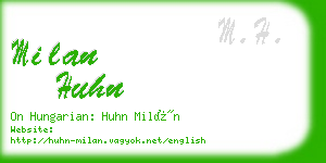 milan huhn business card